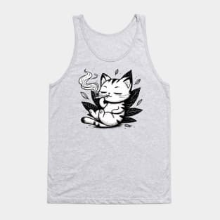 High Cat Smoking Weed dope Tank Top